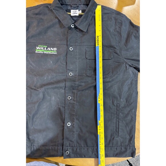 Flint And Tinder Men's 2XL Blanket Waxed Trucker Jacket Black/Gray Embroidered - Picture 7 of 8
